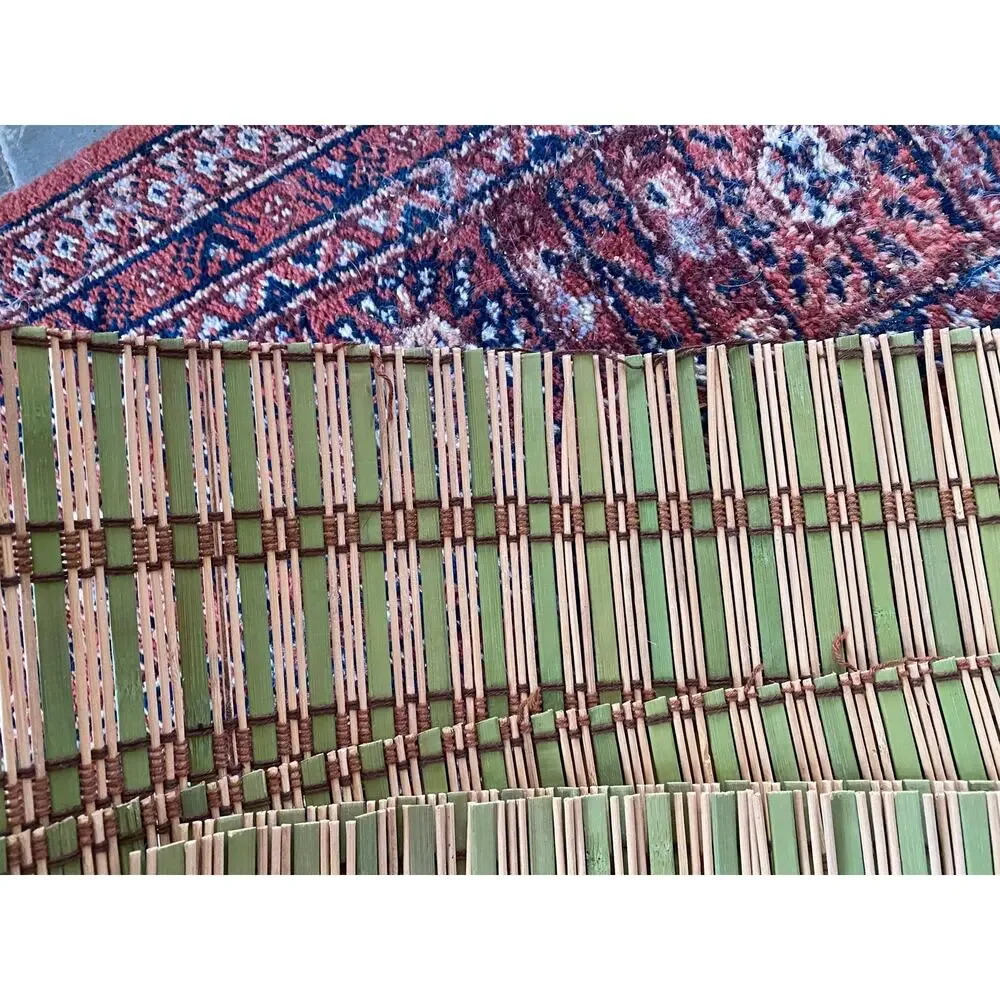 Set of 5‎ Natural & Green Reed Bamboo Placemats 22